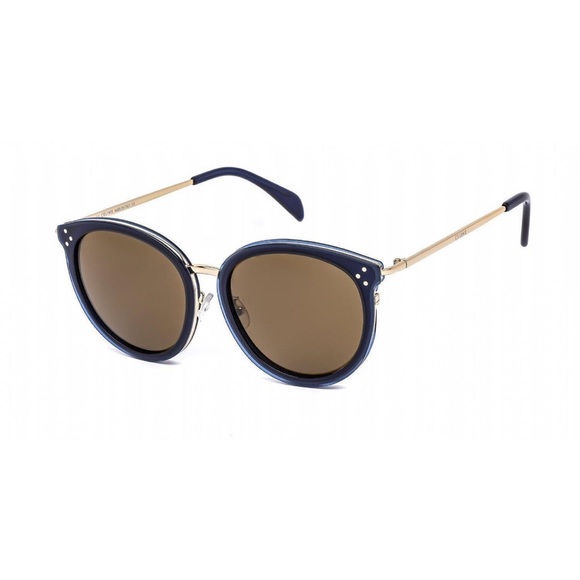 CELINE CL40033F WOMEN'S SUNGLASSES BLUE/GOLD - Picture 1 of 9